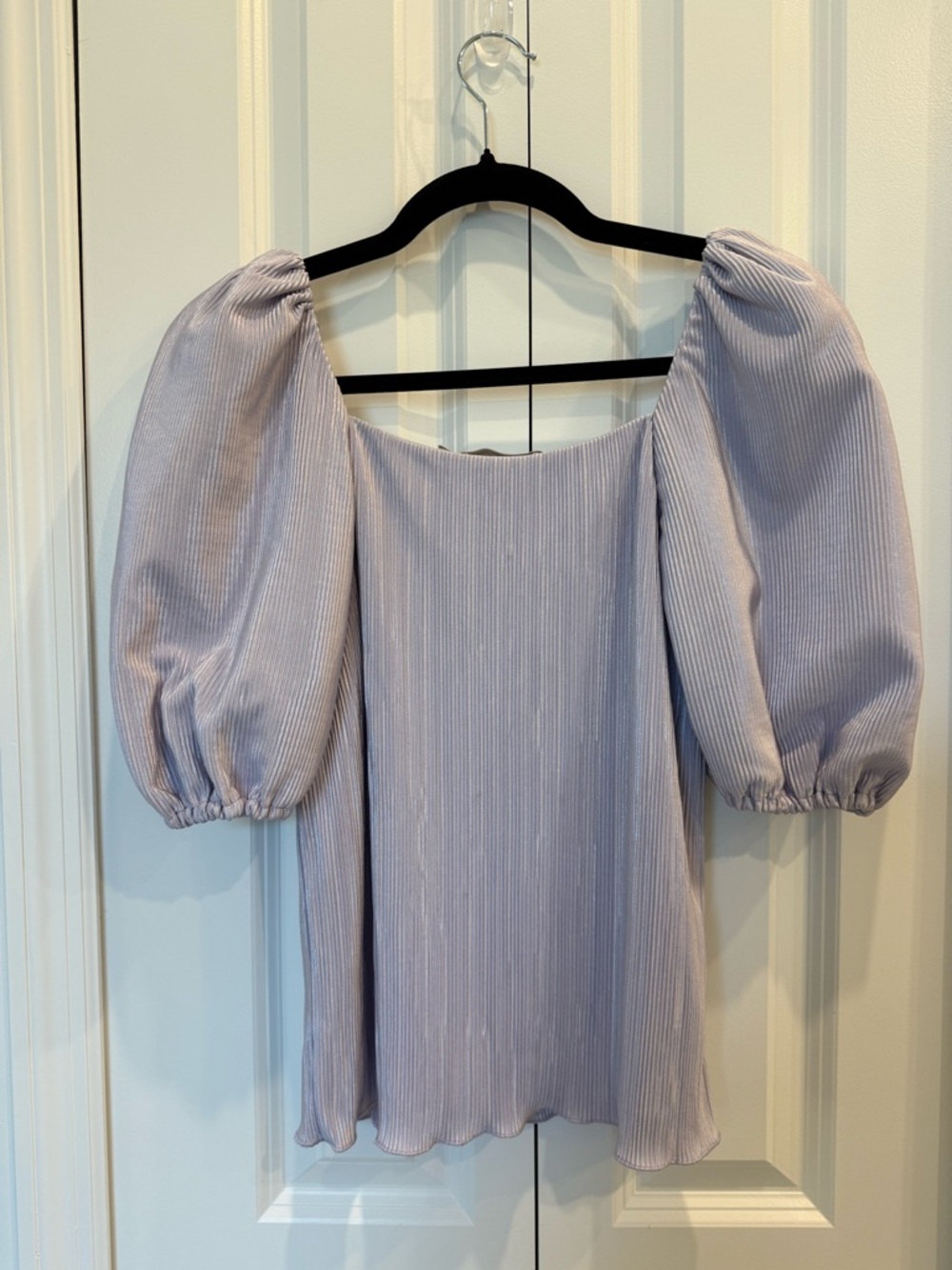 Jonathan Simkhai Ruby Metallic Plisse Satin Blouse - Picture 6 of 6